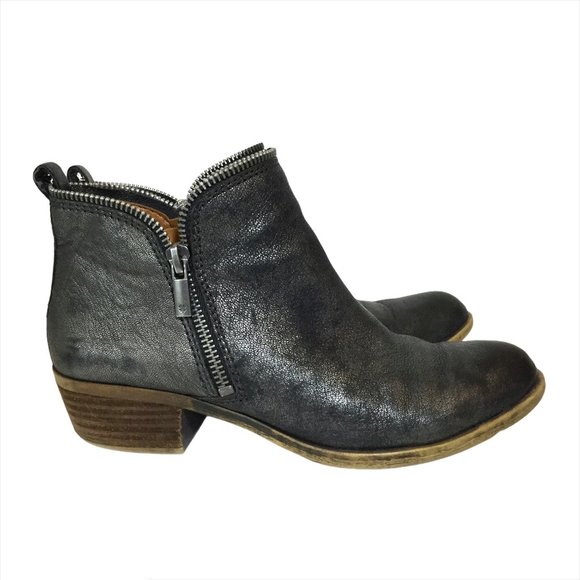 Lucky Brand Bartalino Black Silver Metallic Bootie